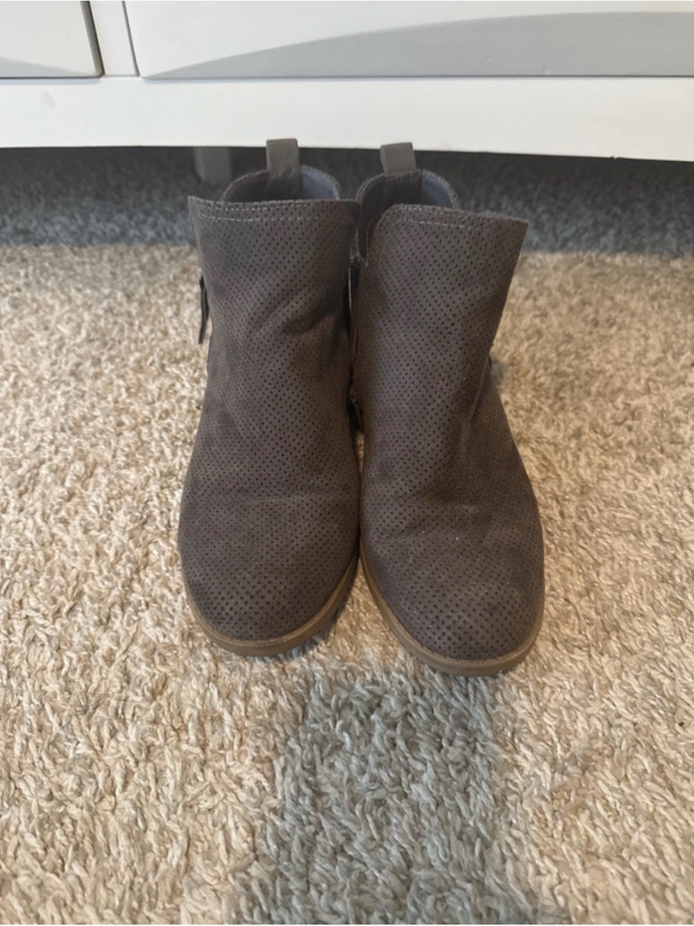 Universal Thread Brown Perforated Ankle Booties